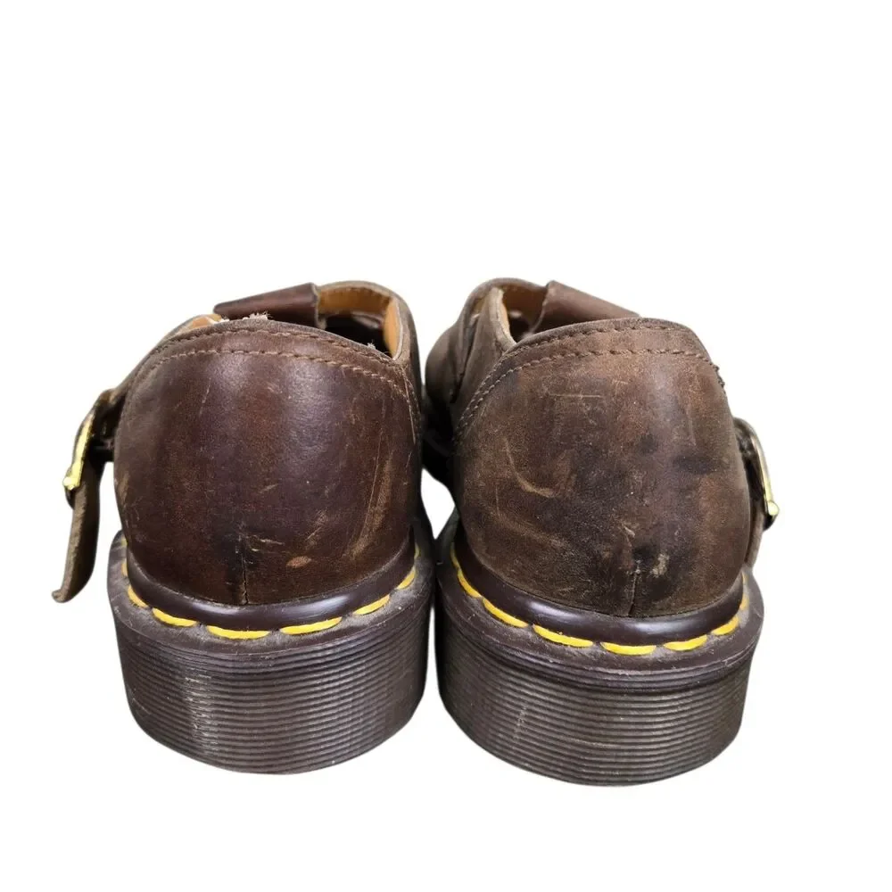 VTG Dr Doc Martens 8062 Mary Jane Brown Leather Shoes England Women's US 4 90s